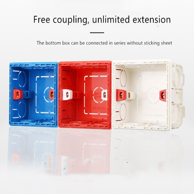 Atlectric Mounting Box Cassette Switch Socket Junction Box Hidden Concealed Internal Mounting Box Type 86 White Red Blue Box