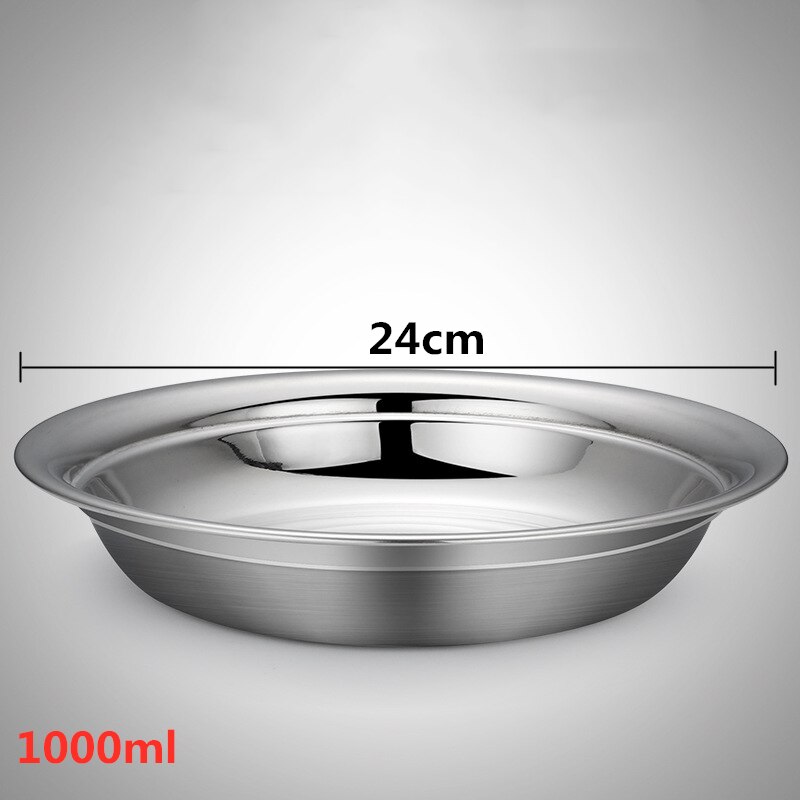 304 middagstallerkener i rustfritt stål serveringsfat pastaboller servise retter salat miksing matbeholder organiseringsbrett: 24cm