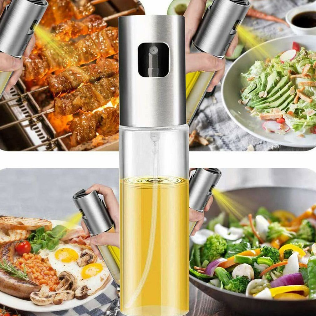 Cooking Oil Seasoning Spray Bottle Barbecue Oil Pot Glass Oil Can Barbecue Spray Bottle Abs+Glass Sprayer