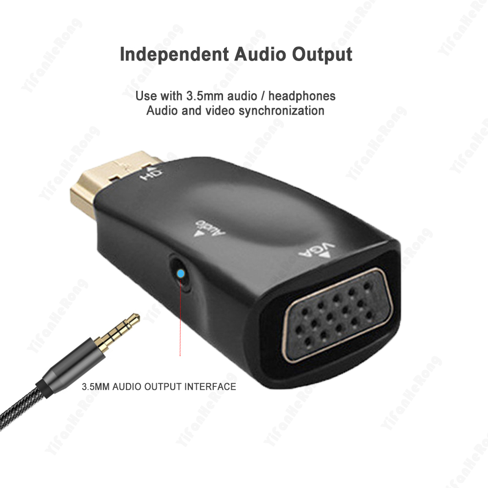Mini HDMI-kompatibel zu VGA Kabel Konverter 1080P Audio Kabel Konverter mit 3,5 MM Jack Audio Für Laptop TV box Computer Display