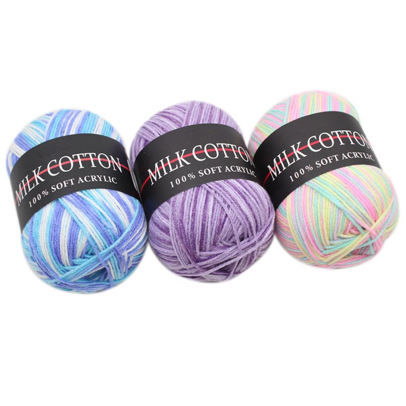 1 Piece Of 50g Milk Cotton Yarn Knitting Crochet Baby Cotton Yarn Velvet Hand-knitted Wool Crochet Scarf Hat DIY Sweater Gloves