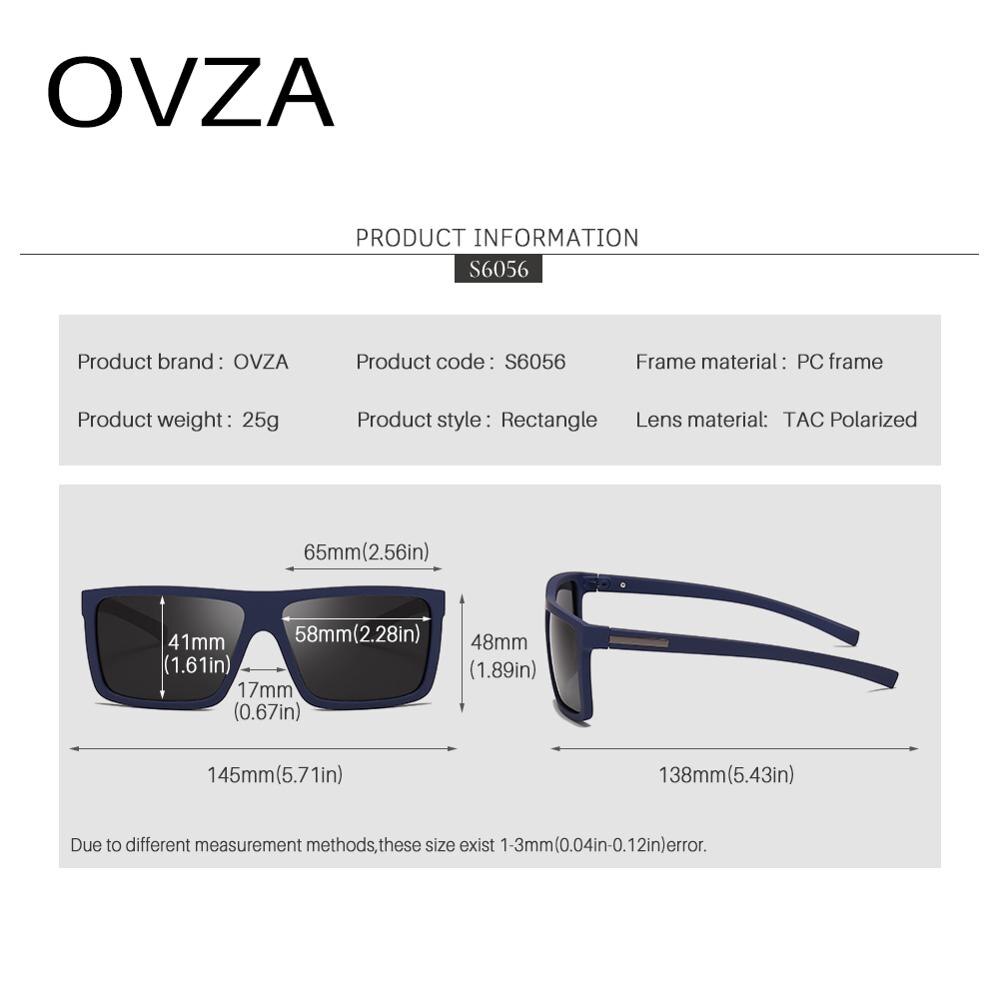 OVZA Men Sunglasses Polarized Flat Top Sunglasses Brand Driving Sun glasses Male Rectangle Style