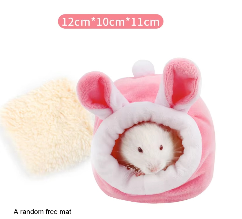 Gaiola para hamster, cama macia e quente para animais de estimação, rede para ratos, porco, esquilo, casa de inverno, ninho de veludo, cama quente para dormir, itens pequenos para animais de estimação: Transparente