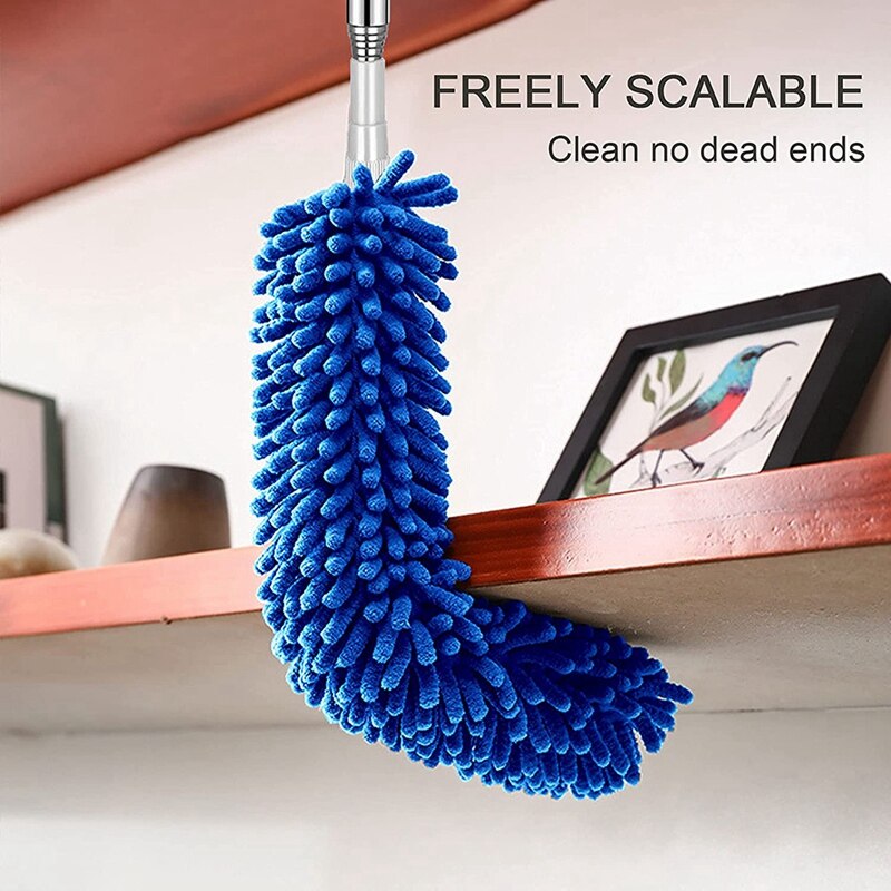 Reusable Microfiber Duster with Extension Pole,Reusable Bendable Duster Sets,for Cleaning Ceiling Fan,Ceiling,Furniture