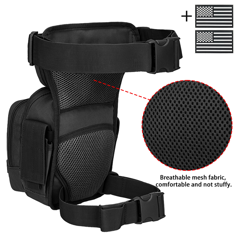 Outdoor wear-resistant nylon multifunctional leg bag with adjustable MOLLE mounting waist bag toolkit