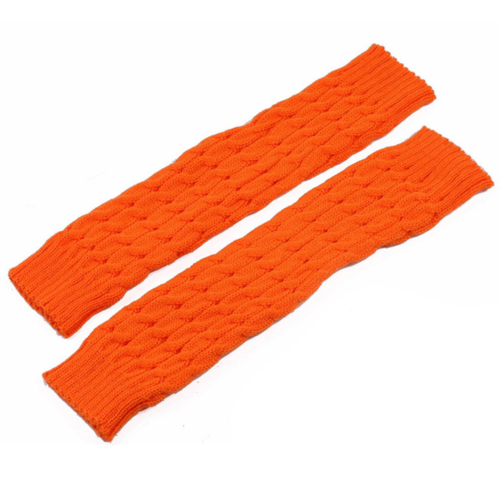 Frauen Gestrickte Häkeln Winter Warme Beinlinge Lange Socken Slouch Leggings Damen Solide Stricken Knie Bein Lange Socken NOV99: Orange