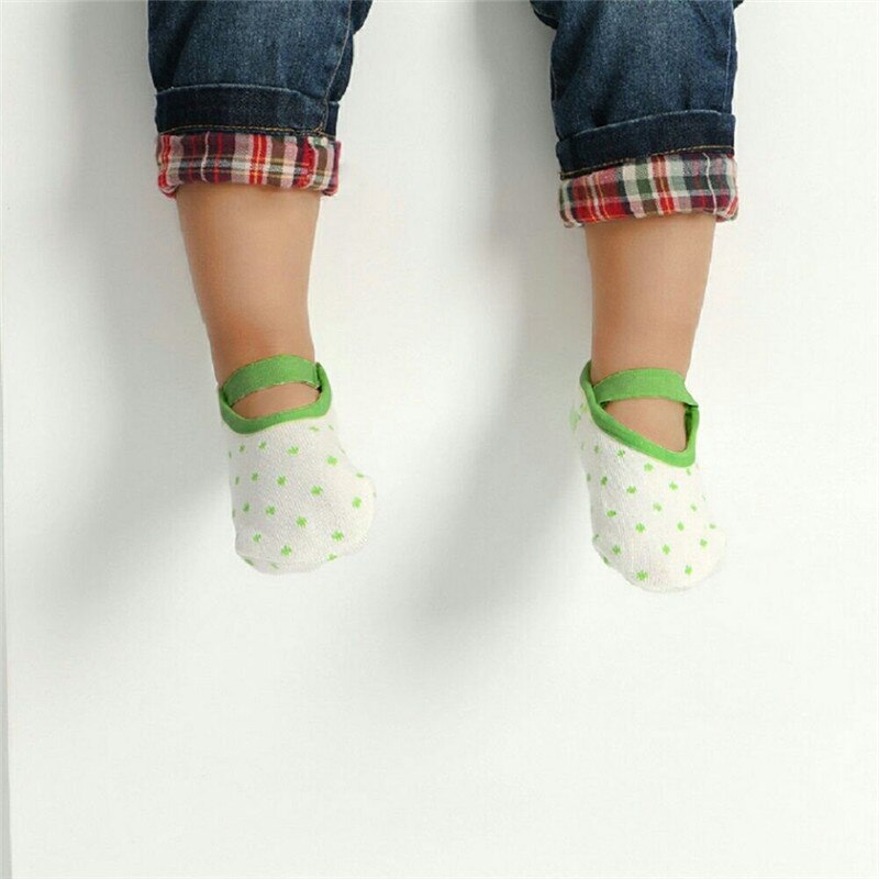 2 pairs/lot 5 Colors 1 pair Cute Toddler Anti Slip Socks Infant Baby Non Skid Cotton Socks 12-24 Months: Green