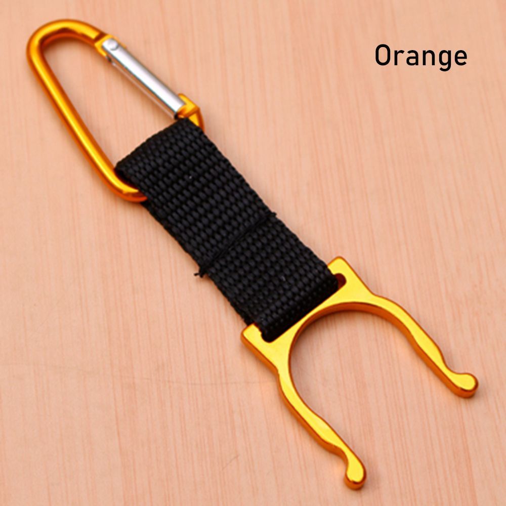 Sports Outdoor Kettle Buckle Carabiner Water Bottle Holder Camping Hiking Aluminum Rubber Buckle Hook: yellow3
