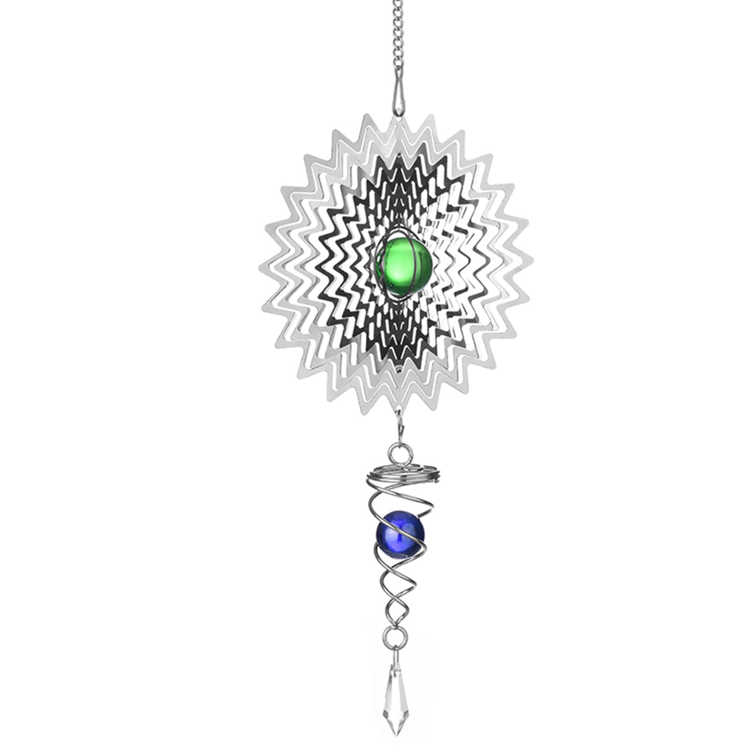 Wind Spinner Stainless Wind Spinner Garden Christmas Decoration Hanging Ornament Outdoor Garden Hanging Decor Swivel Wind Chimes: Type 6