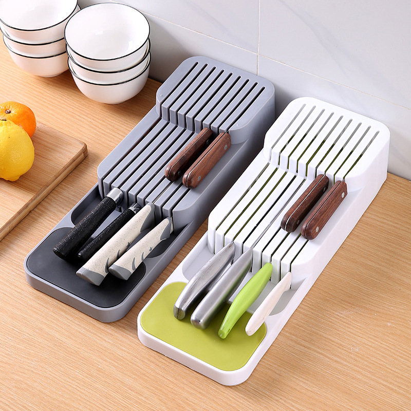 Bandeja de almacenamiento de cubiertos multiusos para cocina, soporte para cuchillos, tenedor, cuchara, organizador de clasificación, cajón, cajas de almacenamiento categorizadas