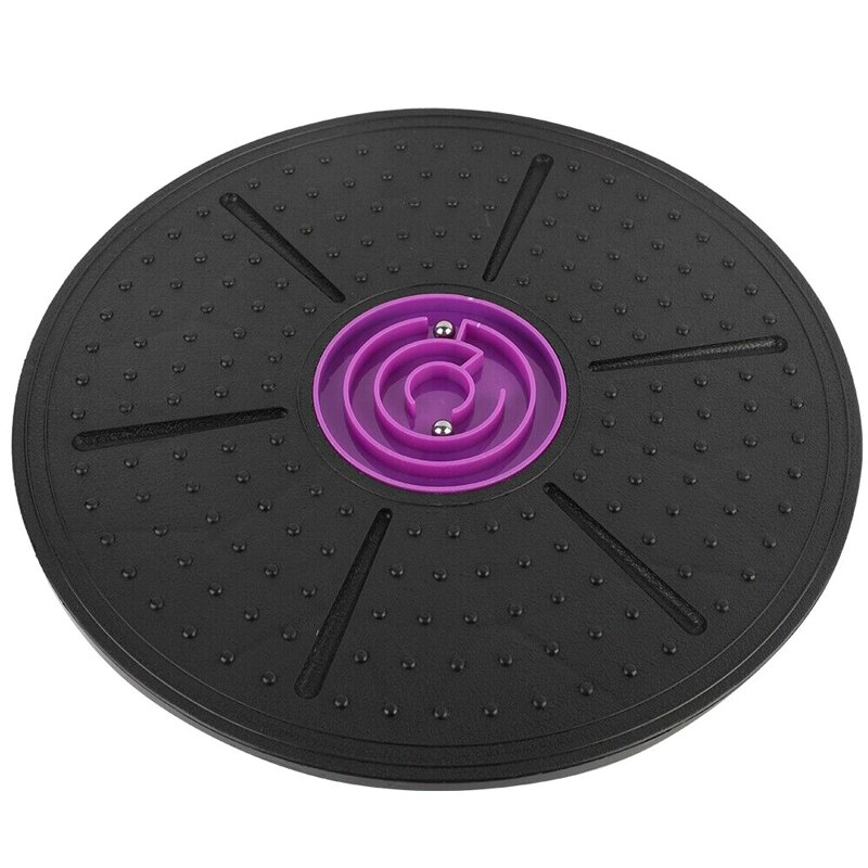 Yoga Balance Board Disc Stability Round Plates Exercise Trainer for Fitness Sports &amp;T8: Purple with maze