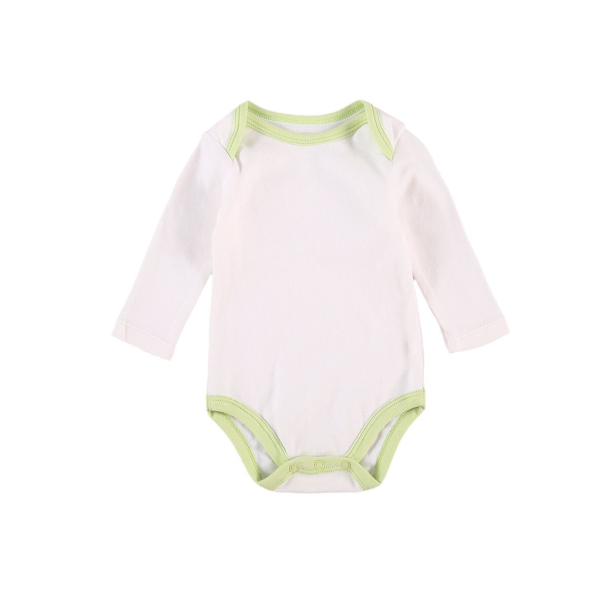 Enfant en bas âge côtelé tenue épissage couleur o-cou manches longues barboteuses haut pour bébé filles, garçons, 0-18 mois printemps automne: green / 6M