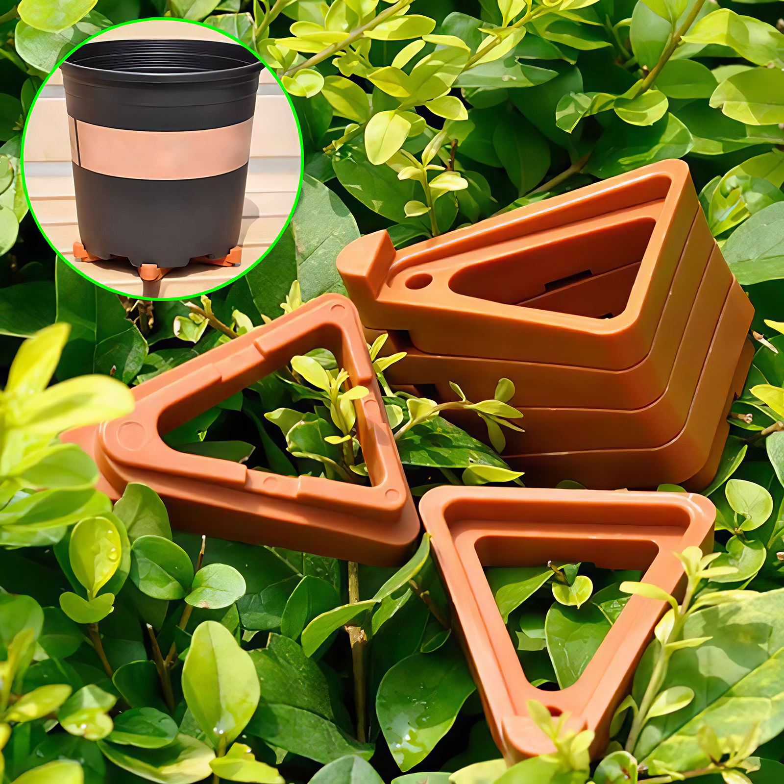 12Pcs Flower Plant Pot Feet Risers stackable Pot Mat Invisible Plant Pots Risers Pad Flower Pot Feet Garden Flower Supports
