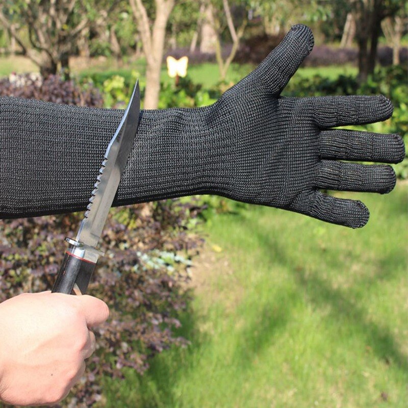 2PCS Long Sleeve Anti-cutting Steel Glove for Protective Hand