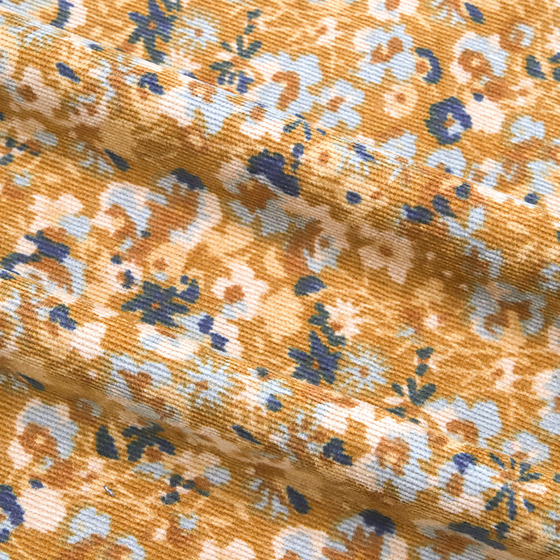 floral printed corduroy fabric women's children's clothing dress fabric DIY handmade needlework sewing quilting corduroy