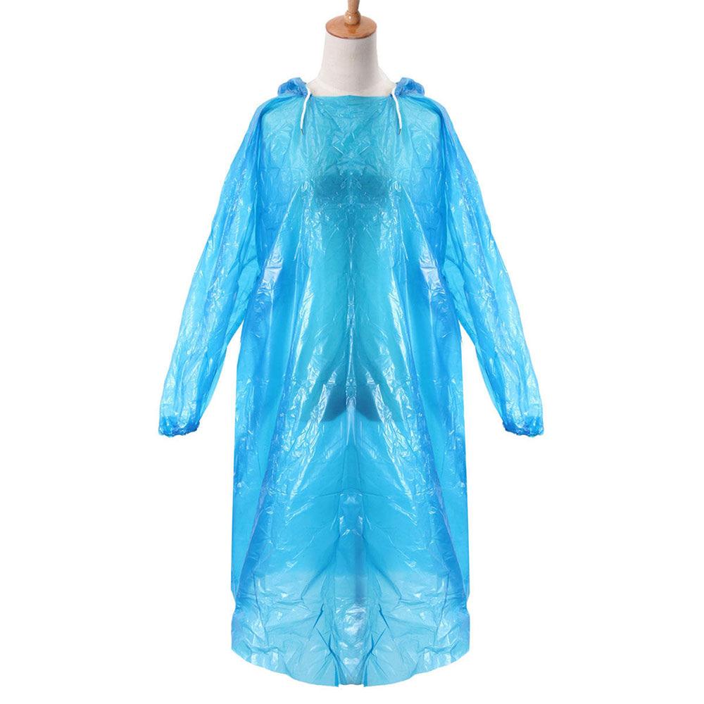 50pcs Disposable Raincoat Transparent Emergency Protection Poncho Rain Coat Hood Poncho Hooded Outdoor Accessories Hiking Cover