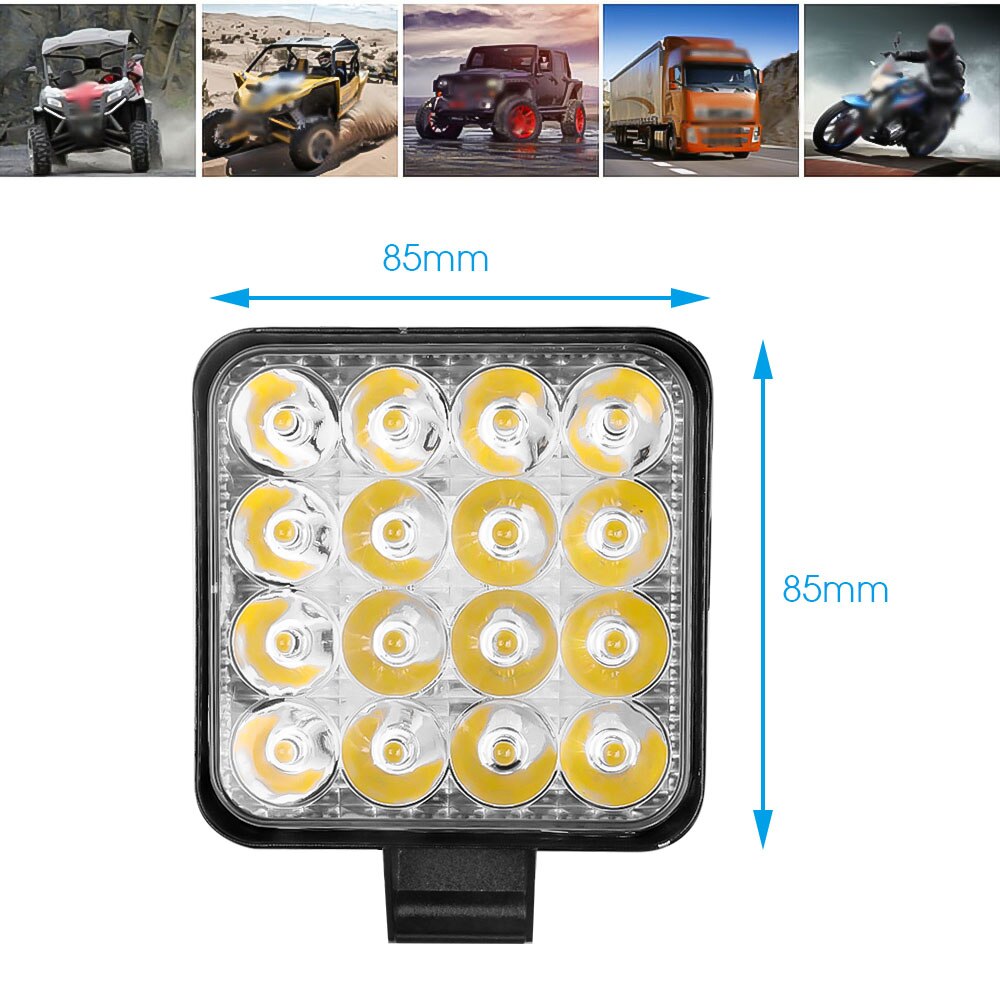 Mini LED 27W 48W LED Work Light Bar Square Spotlight 12V 24V Offroad LED Light Bar For Truck Offroad 4X4 4WD Car SUV ATV 03