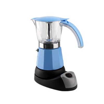 Electrical Moka Pot Italian Espresso Latte Coffee Maker About 300ml Coffee Maker Pot Percolator Coffee tools 200V EU plug: Blue