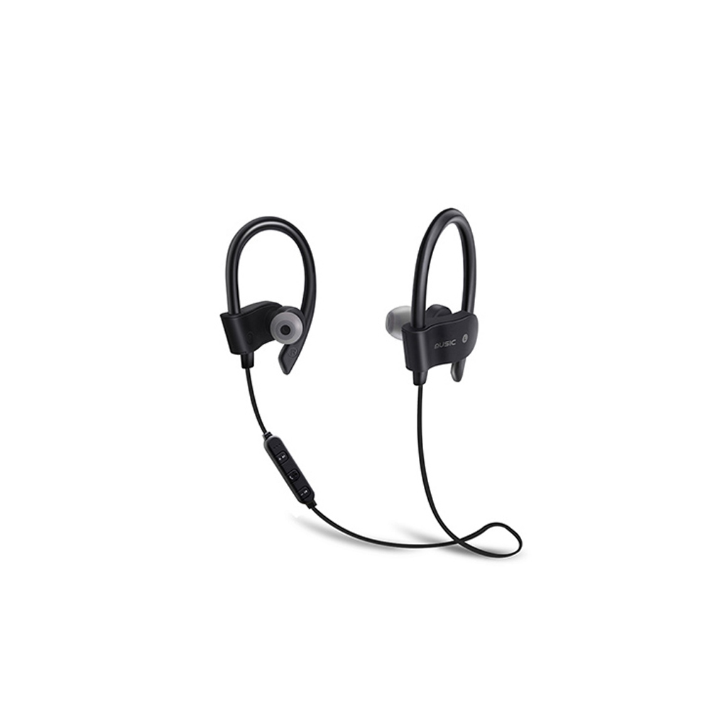 Auriculares inalámbricos antipérdida con cable, tapones para los oídos para música y llamadas, intrauditivos, deportivos, Bluetooth: Negro