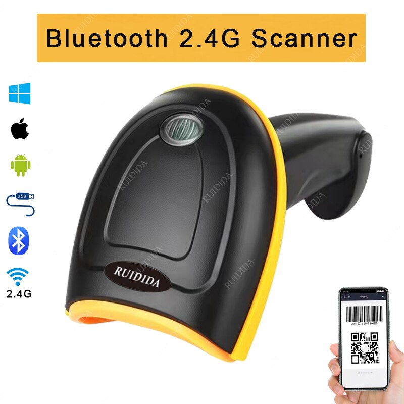 2d bluetooth stregkodescanner trådløs 2d scanner med stativ håndholdt qr kodelæser qr kablet scanner til supermarked butik: R9b bluetooth 2d