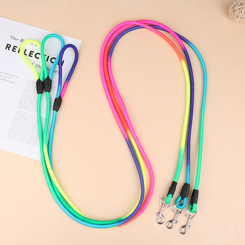 1Pc Nylon Rainbow Pet Dog Leash Walking Training Leash Cats Dogs Harness Collar