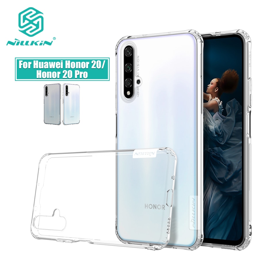 Pour Huawei Honor 20 étui Nillkin Nature Transparent Transparent souple silicone protection en polyuréthane thermoplastique couverture pour Huawei Honor 20 Pro étui 6.26''