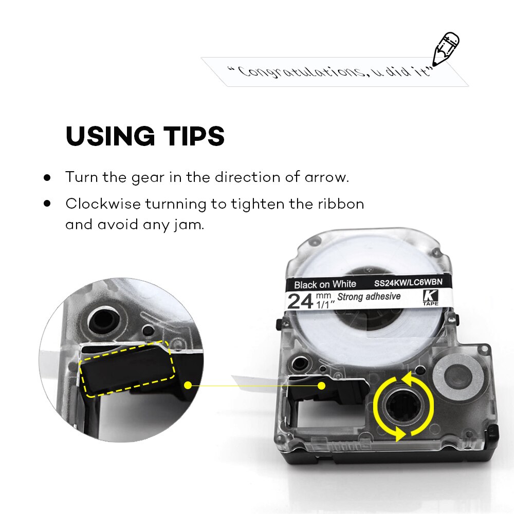 24mm 1pcs Multicolor SS24KW SC24YW SC24RW SD24K ST24KW Label Tapes for Epson Label Printer for KingJim label maker LW-300 LW400