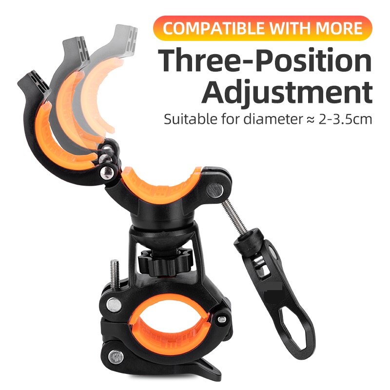 360 ° Rotatie Fietslicht Beugel Fiets Pomp Lamphouder Led Zaklamp Mount Houder Fietsen Zaklamp Clip Fiets Accessoires