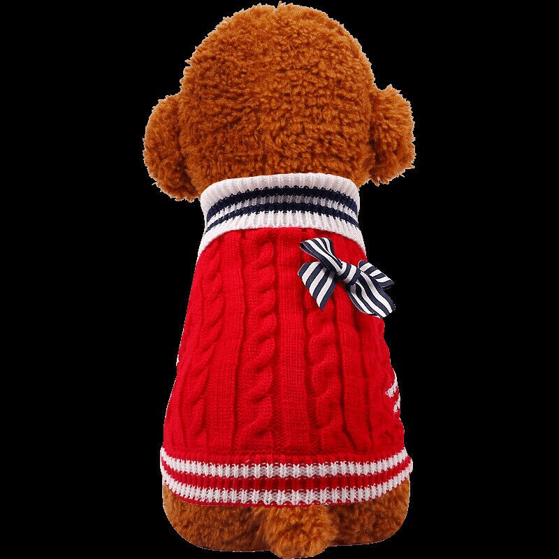 Hond Trui Puppy Dog Pet Cat Warm Marine Trui Strikje Geruite Kat Hond Trui Teddybeer Kleine Hond Kleding