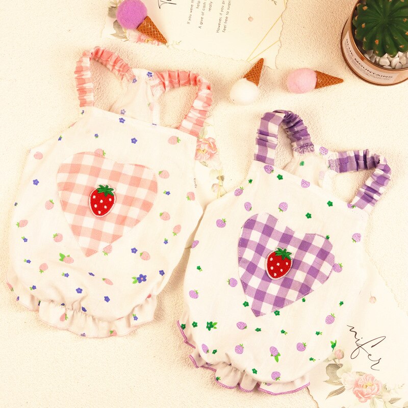 Vêtements d&#39;été pour chien, jupe, Costume, petit, chiot, fraise, cœur, gilet, chat, yorkshire, caniche, poméranien, 2022