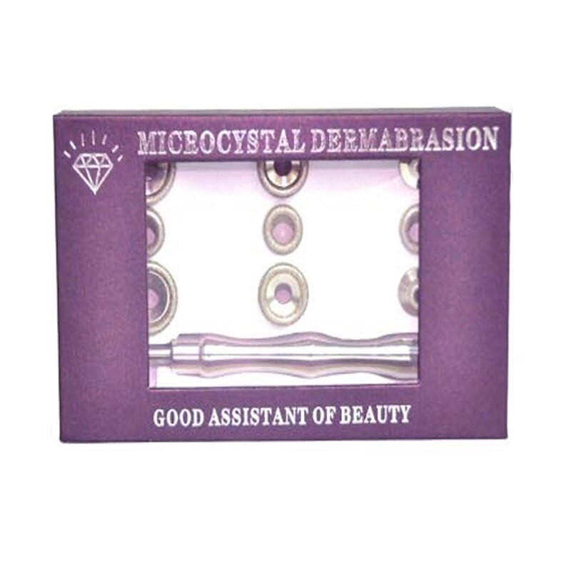 Diamond Microdermabrasion 9 Heads Single Stainless Steel Rod Spa Grade Household Skin Dermabrasion Peeler Elitzia ET2083