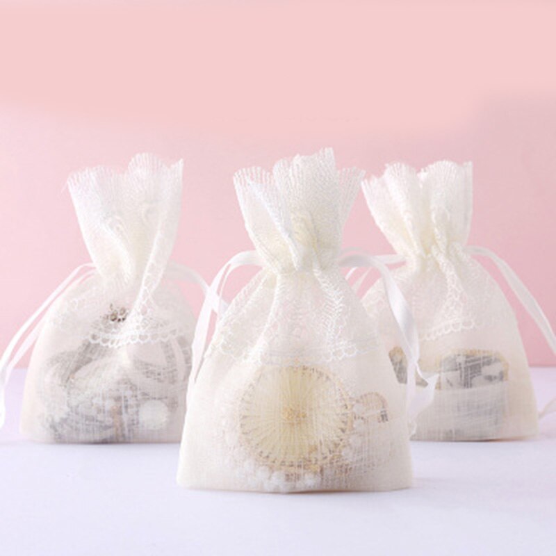 3 Pcs Drawstring Bag Multipurpose Lace for Wedding Party Favor Jewelry Candy Best -WT
