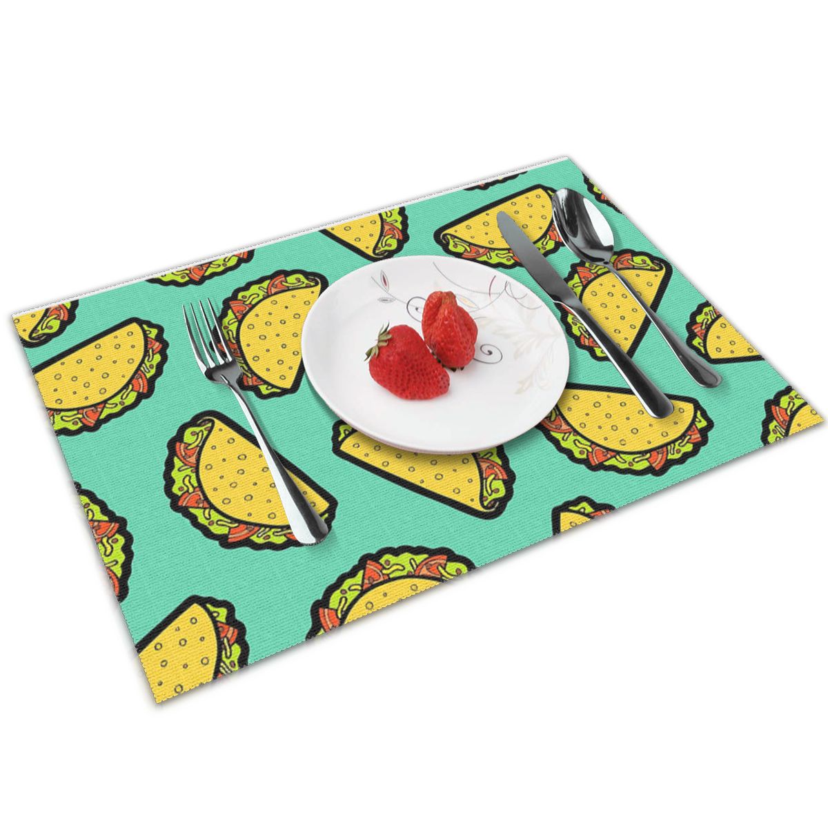 Het S Taco Tijd Masker Door Evannave Placemats Voor Eettafel Set Van 4 Washble Hittebestendige En Niet-slip Wasbare Placemats: Default Title