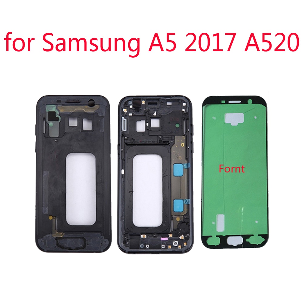 Voor Samsung Galaxy A5 A520 A520F Originele Telefoon Metalen Behuizing Midden Frame Huis Chassis Centrum Body Met Sleutels + Lijm