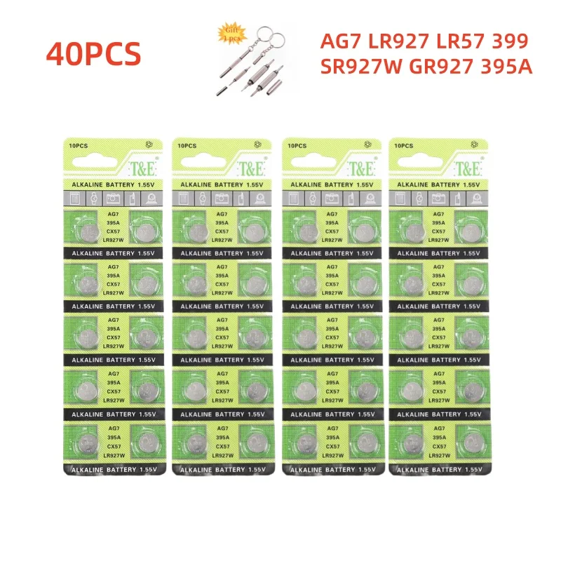 10-100 sztuk bateria AG7 LR927 LR57 SR927W 399 GR927 395A 1.55V ogniwa baterie pastylkowe robić zegarków zabawki zdalne: BIAŁY