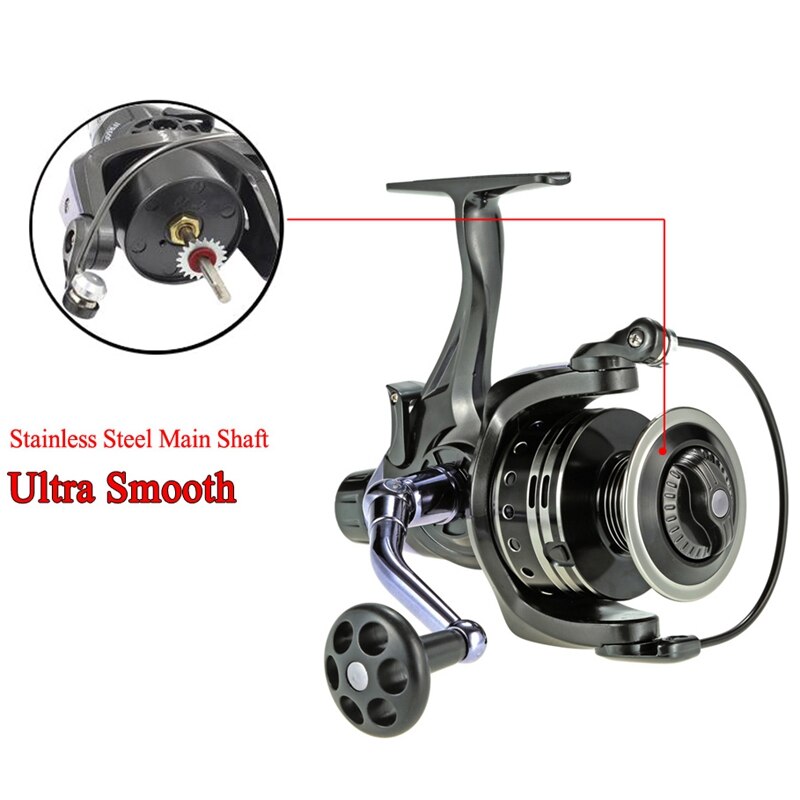 Coonor 11+1Bb Spinning Fishing Reel Gt4:7:1 Right/Left Handle Dual Brake System Carp Fishing Tackle Carretilha De Pesca