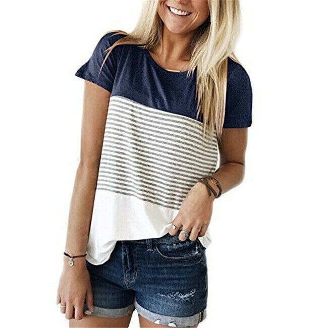 Donne Maternità Vestiti Allattamento Al Seno Magliette E Camicette Manica Corta T-Shirt Infermieristica Estate Casual Allentato Morbido A Righe Della Signora Magliette E Camicette T-Shirt