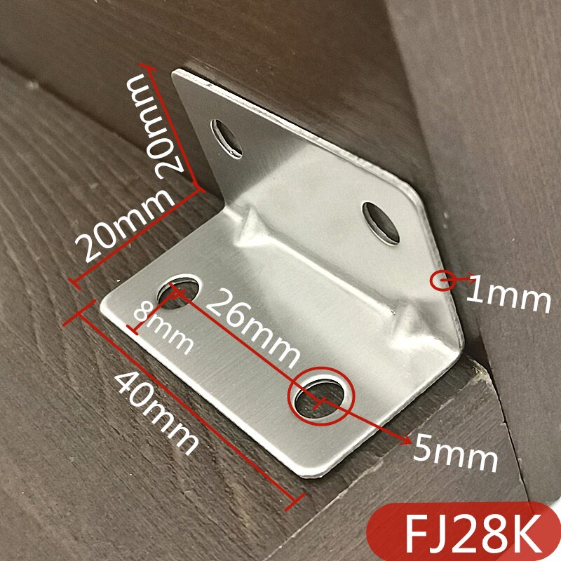 90 Degree Thickened Stainless Steel L-shaped Angle Bracket Fixed Bracket Connector Laminate Bracket Support