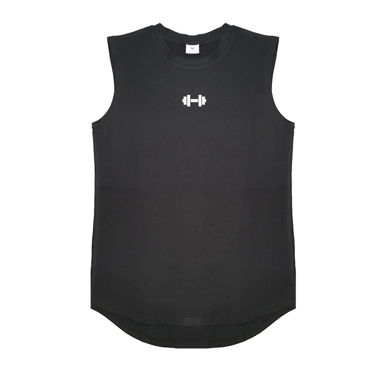 Compression Gym Tank Top Men Summer Cotton Bodybuilding Sleeveless T Shirt Fitness Clothing Mens Workout Sportswear Muscle Vests: M / black