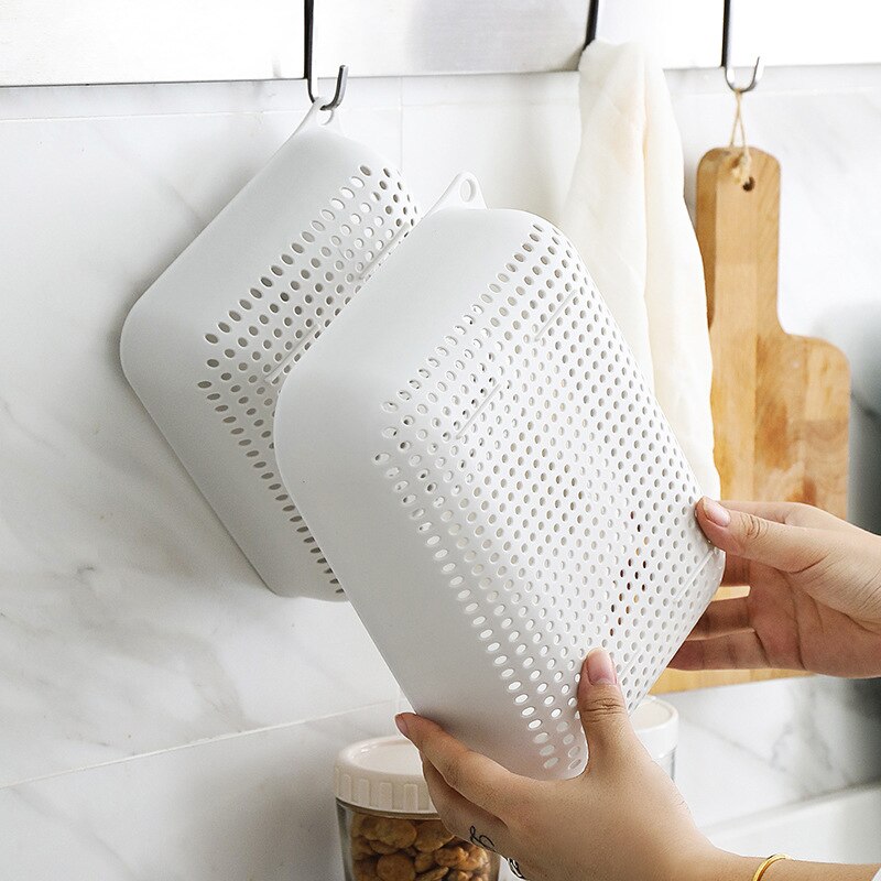 Three-piece Plastic Drain Basket Kitchen Sink Home Fruit Filter Funnel Vegetable Food Multifunctional Drainage