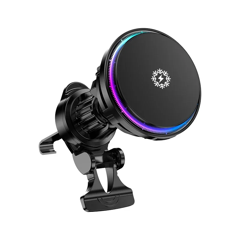 30W ice Cooling Magnetic Wireless Car Charger for iPhone16 15 14 13 12 Pro Max MacSafe Car Phone Holder Fast Charging Station: green