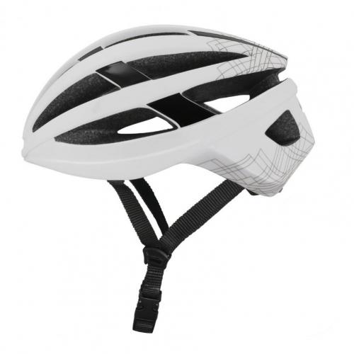 Casco de bicicleta de montaña con carga USB, luz trasera de advertencia: Blanco