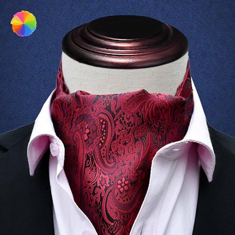 Hombres Jacquard Inglaterra traje camisa Collar negocio bufanda traje seda bufanda camisa británica Retro impreso bufandas XBFF