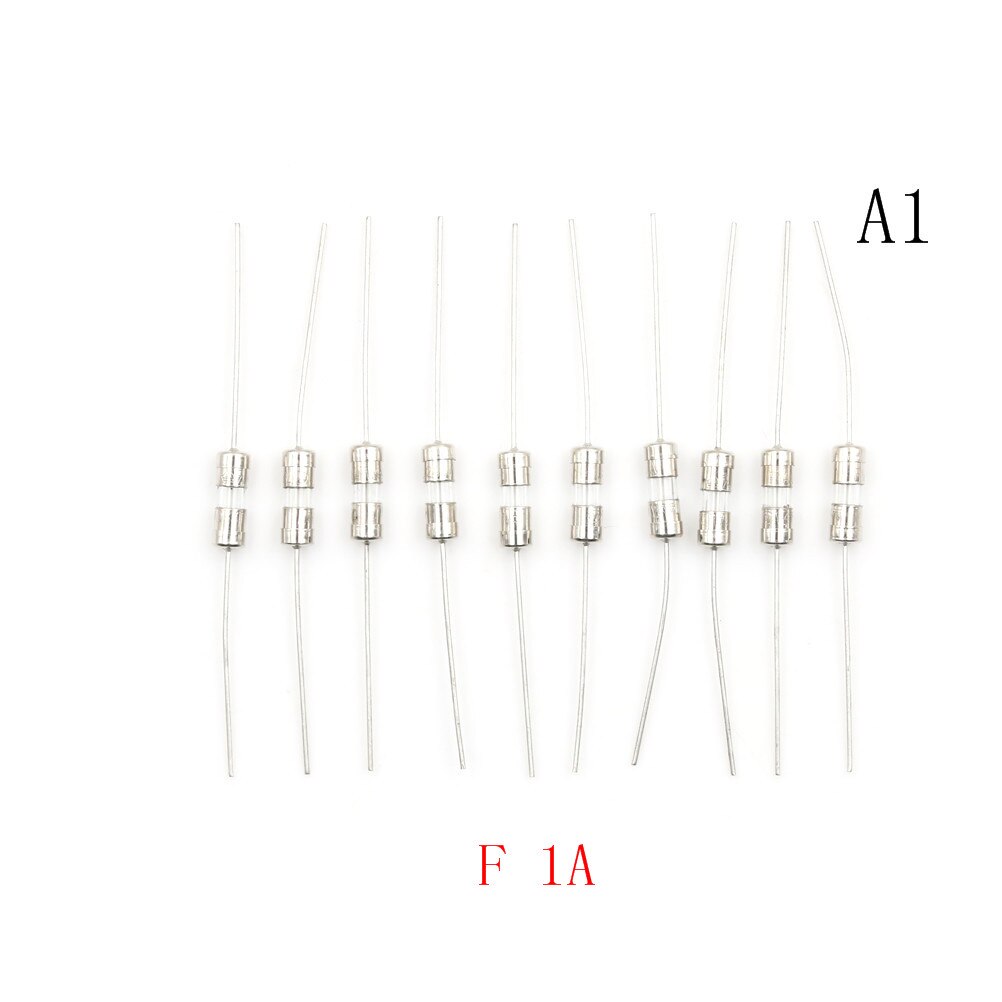 10 teile/los 1A/1.5A/2A/3A/5A 250V Doppel eisen kappe Axial Langsam Glas sicherung mit blei draht Mix Set 3,6*10mm