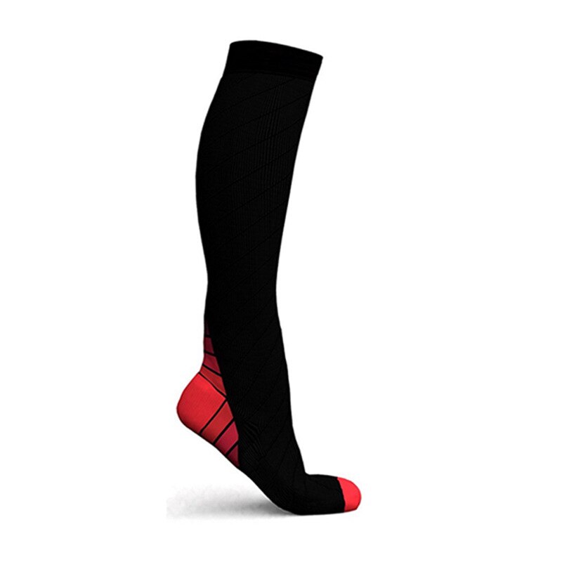 Universale di Alta Qualità a Lungo di Sport Calzini E Calzettoni Gli Uomini di Compressione di Modo Calze di Nylon Anti Slip di Calcio Partita di Calcio Maschile Codice di Sesso Femminile Donna: Rosso / L/XL