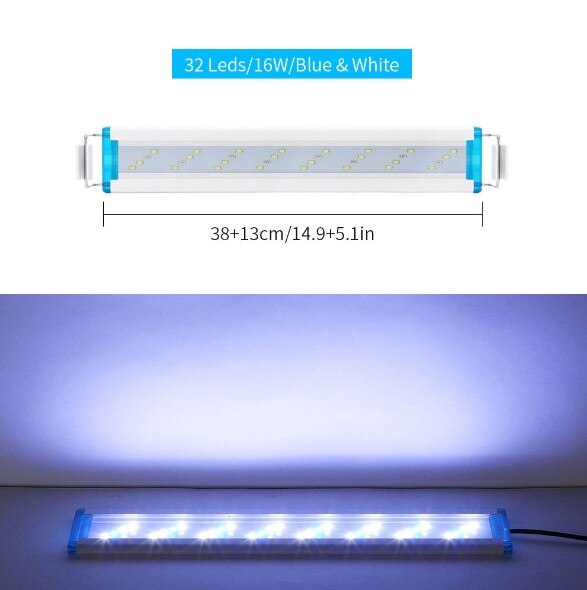 110-240V aquarium ultra-thin aquarium light blue and white light lighting aquatic landscaping lamp fish tank LED lamp: 40-50CM 110-240V
