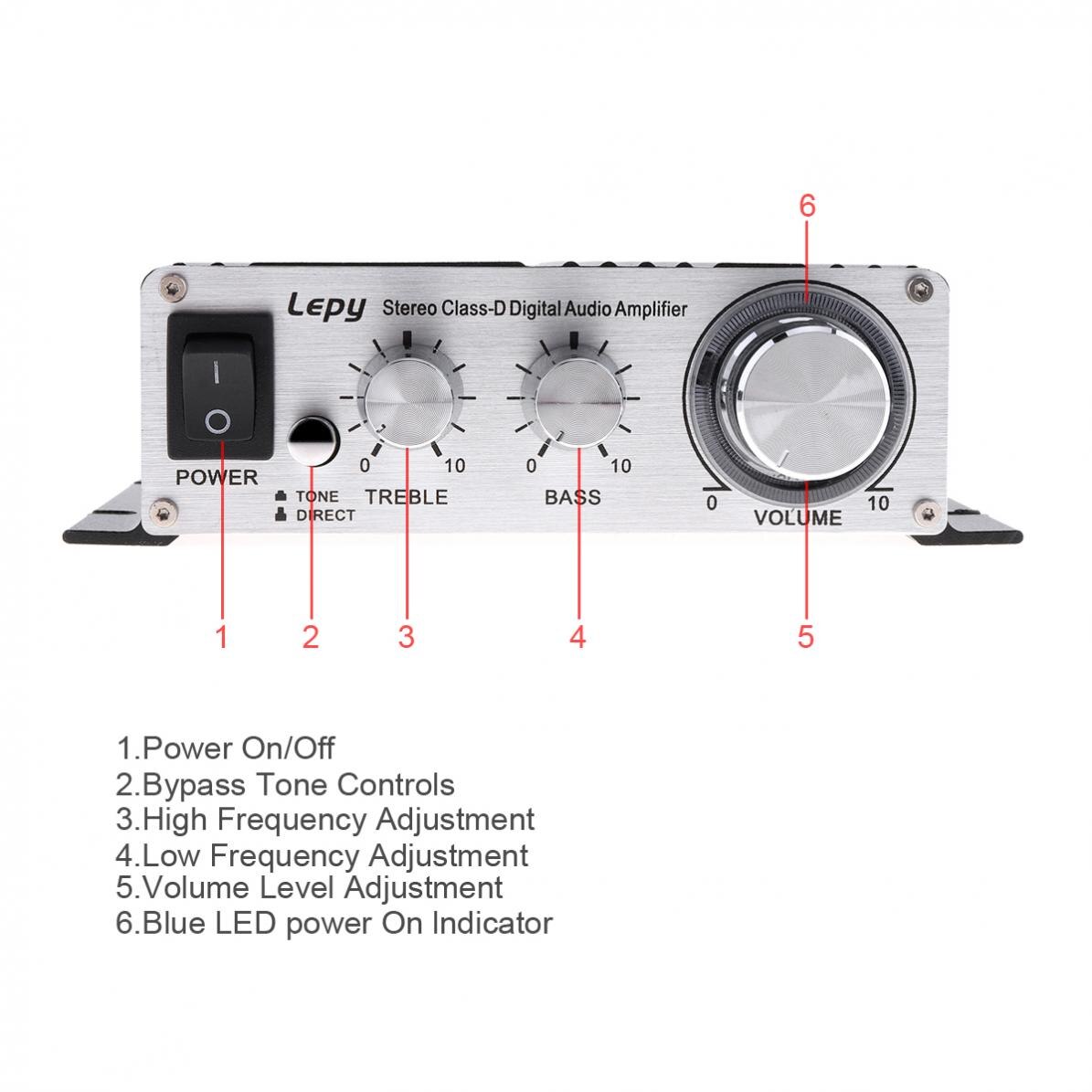 LP-2020A 20W X 2 2CH DC12-13.5V Stereo Class-d Digitale Audio Versterker Hi-Fi Stereo Eindversterker Met Over-Huidige Bescherming