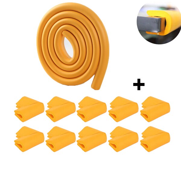 U Shape Baby Safety Equipment Glass Table Edge Strip Corner Protector Home Furniture Child Protection Guards Cover with Tape: Orange Set