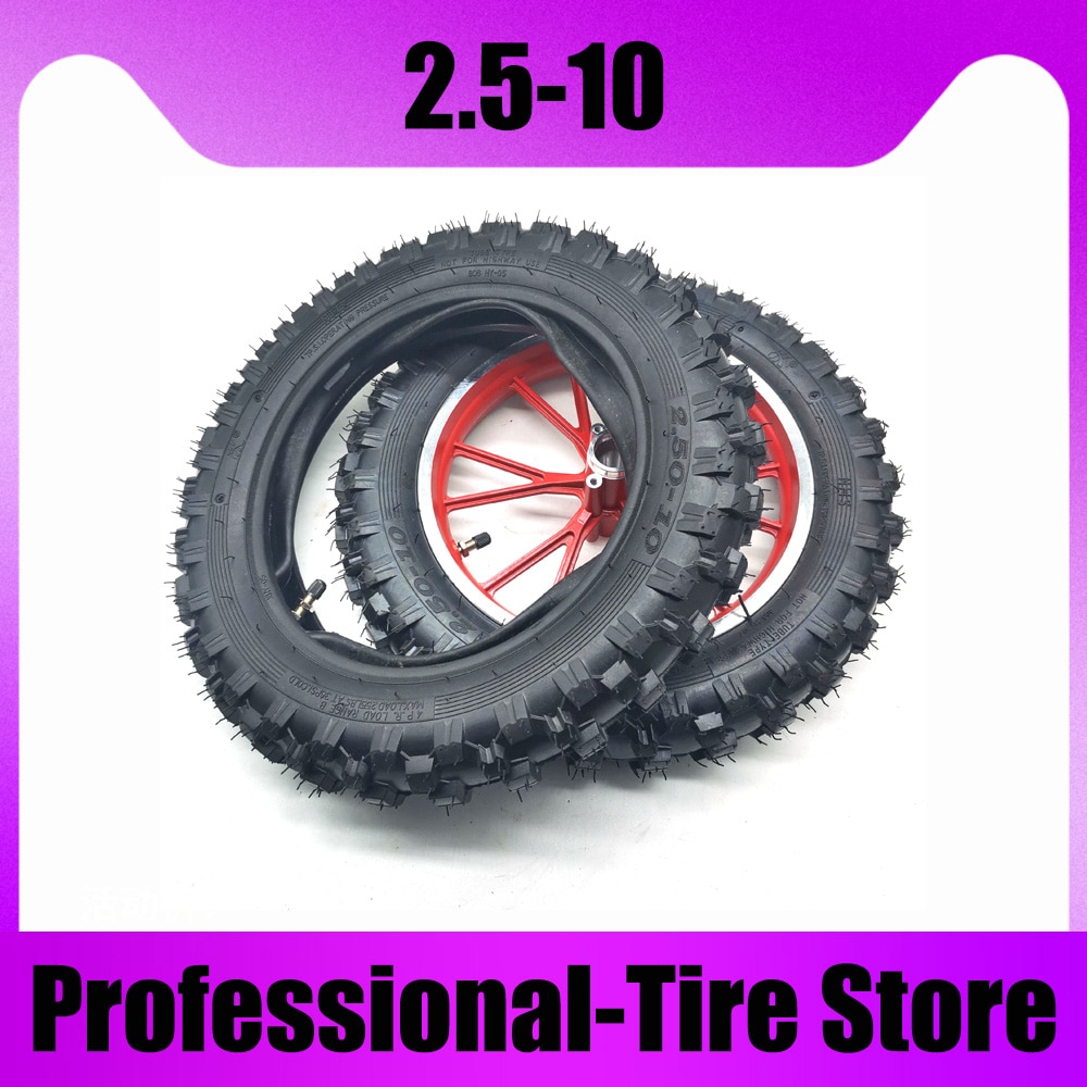 10''Mini Dirt Bike Knobby Tire wheels 2.50-10 Front or Rear rims & tyre Off Road Motocross mini motorrad child