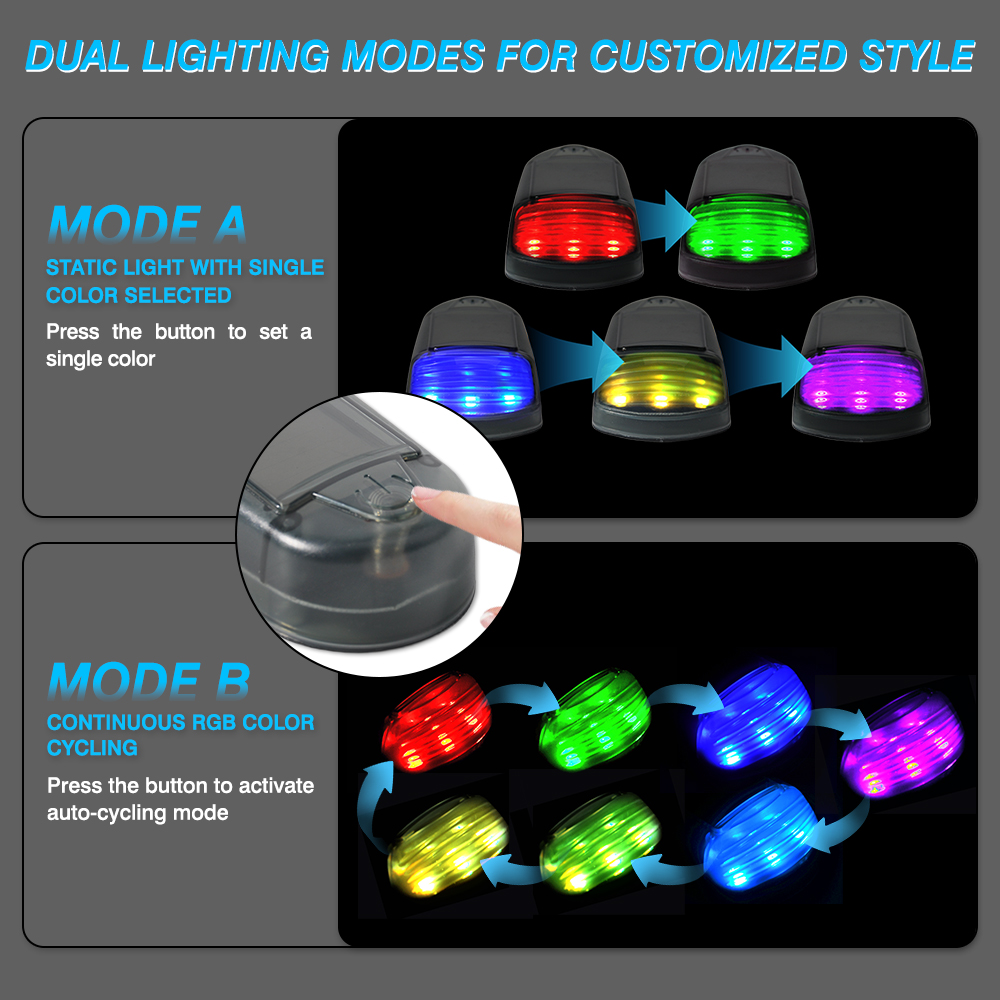 5 uds luces de cabina con energía Solar para camión 3/12LED F150 luces de cabina inalámbricas luces de techo para camioneta Dodge Ram luz de ratón de techo